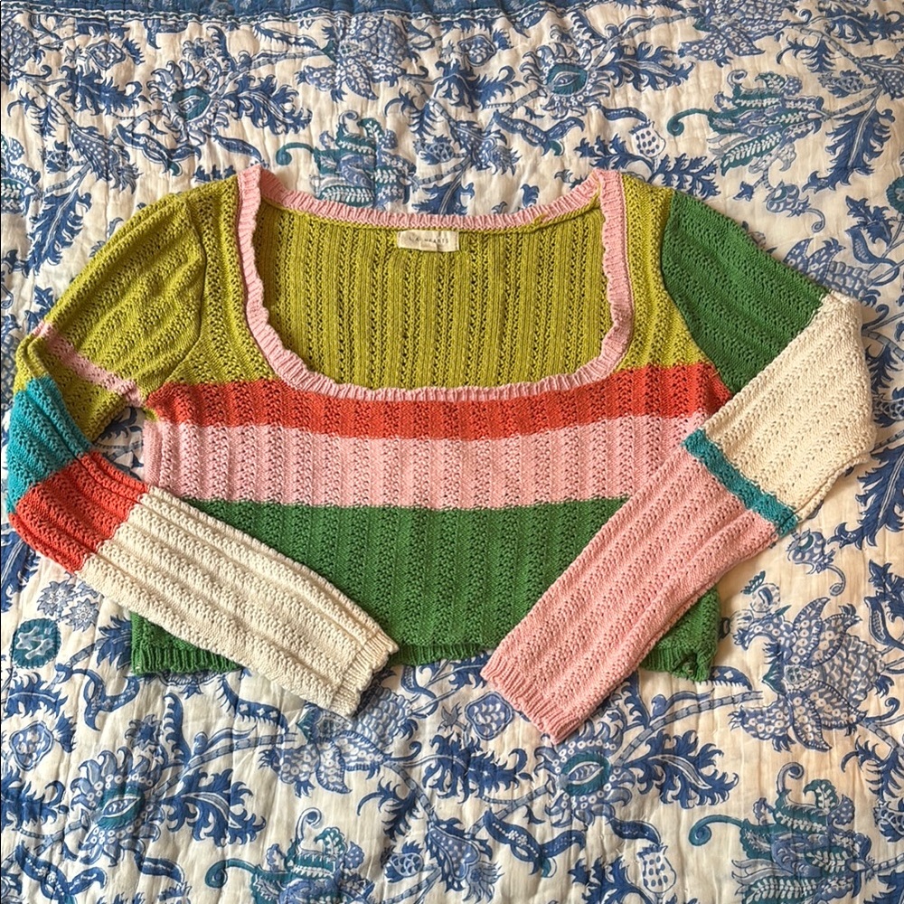 LA Hearts Striped Women's Sweater